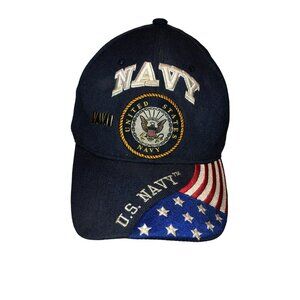 US NAVY BLUE HAT CAP OFFICALLY LICENSED PRODUCT OF THE NAVY WWII PIN MENS